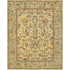 Antique Serapi 203CS Ivory / Blue