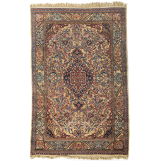 Antique Kashan Embossed Rug Circa 1900