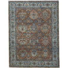 ANTIQUE SULTANABAD KIRMS RUST / BLUE