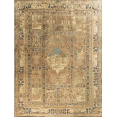 Antique Persian Garden Design  Tabriz Circa 1890