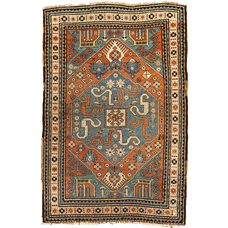 Antique Caucasian Cloudband Kazak Rug Circa 1880