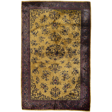 Antique Persian Silk Kashan Rug circa 1900.