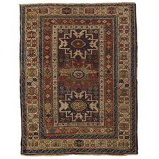 Antique Caucasian Lesghi Star Rug Circa 1880,