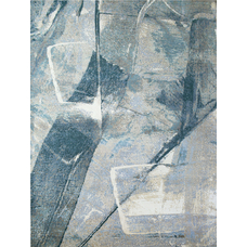CANVAS ART WITH SILK C6694 BLUE / CHARCOAL