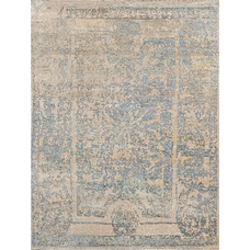 CANVAS ART WITH SILK 101JC BEIGE / LIGHT BLUE