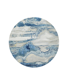 CANVAS ART WITH SILK J1071 SILVER / BLUE