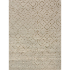 TIBETAN WOOL / SILK ADAPTATIONS CIRCLE LATTICE IVORY