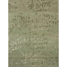 TIBETAN WOOL / SILK EMPRESS LEAVES GREEN