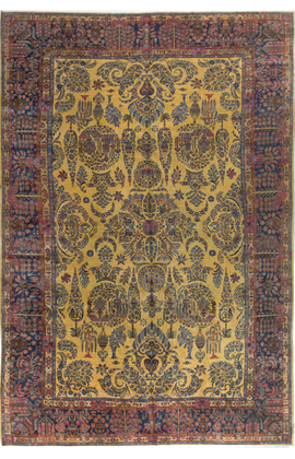 Antique Persian Kashan Rug Circa 1900