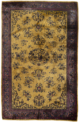 Antique Persian Silk Kashan Rug circa 1900.
