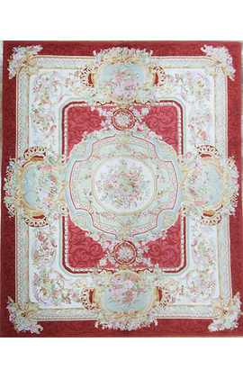 Renaissance Pile Aubusson.Red/Ivory