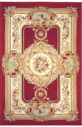 Renaissance Aubusson.Ivory/Red