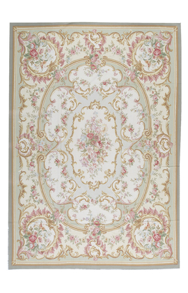 AUBUSSON RENAISSANCE 354-G GREEN / IVORY