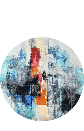 CANVAS ART WITH SILK 2395B BLUE