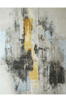 CANVAS ART WITH SILK C9364 CHARCOAL / YELLOW