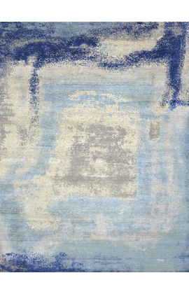 CANVAS ART WITH SILK JOR81 GREY / BLUE