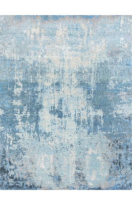 CANVAS ART WITH SILK J1055 BLUE / LIGHT BLUE