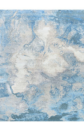 CANVAS ART WITH SILK J1063 BLUE / SILVER
