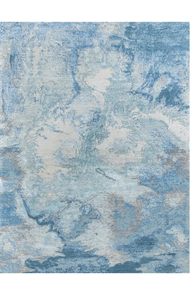CANVAS ART WITH SILK J1063 SILVER / BLUE