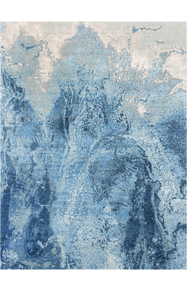 CANVAS ART WITH SILK J1077 SILVER / BLUE