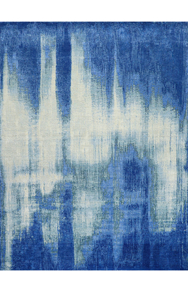CANVAS ART WITH SILK J1087 BLUE / SILVER