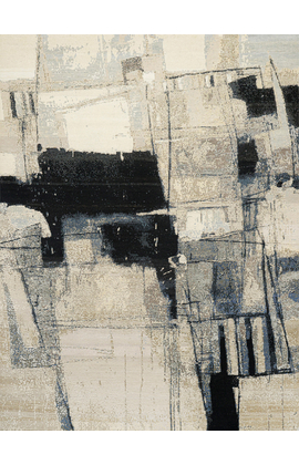 CANVAS ART WITH SILK JC696 BEIGE / BLACK