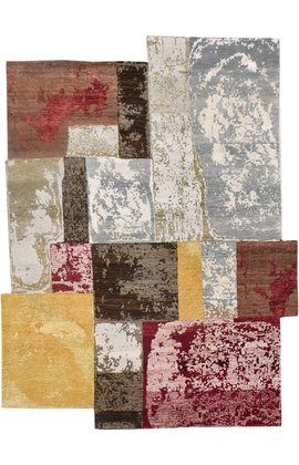 CANVAS ART WITH SILK JC708 RED / GOLD