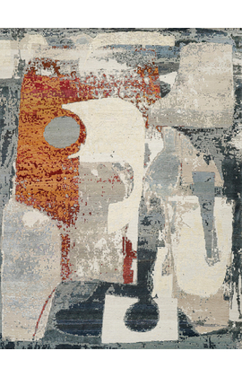 CANVAS ART WITH SILK JC737 BEIGE / RED