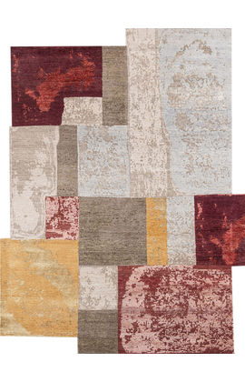 CANVAS ART WITH SILK JC740 BEIGE / RED