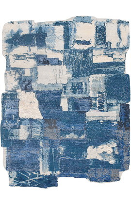 CANVAS ART WITH SILK JC740 BLUE / MULTI