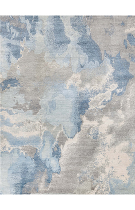 CANVAS ART WITH SILK JCD11 SILVER / BLUE