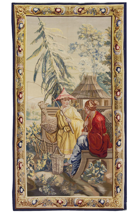 A French  Aubusson style Chinoiserie Tapestry circa 1830. 