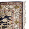 ANTIQUE PERSIAN FINE GHOM NAVY / IVORY