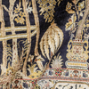 ANTIQUE PERSIAN FINE GHOM NAVY / IVORY