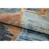 CANVAS ART WITH SILK J1070 LIGHT BLUE / RUST