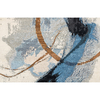 CANVAS ART WITH SILK JC750 IVORY / BLUE