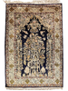 ANTIQUE PERSIAN FINE GHOM NAVY / IVORY