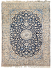 ANTIQUE PERSIAN FINE NAIM NAVY / IVORY