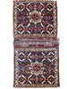 ANTIQUE PERSIAN FINE GHASGHAI SADDEL BAG NAVY / IVORY