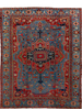 ANTIQUE PERSIAN FINE SERAPI BLUE / RUST CIRCA 1890