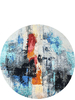 CANVAS ART WITH SILK 2395B BLUE
