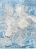 CANVAS ART WITH SILK J1063 BLUE / SILVER