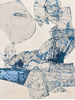 CANVAS ART WITH SILK JC725 IVORY / BLUE