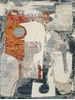CANVAS ART WITH SILK JC737 BEIGE / RED