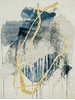 CANVAS ART WITH SILK JC743 IVORY / BLUE