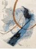 CANVAS ART WITH SILK JC750 IVORY / BLUE